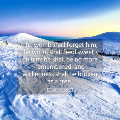 Picture 05 - Job 24:20 KJV - The womb shall forget him; the worm shall feed - Bible Verse Picture