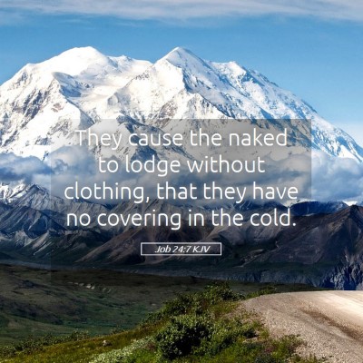 Picture 05 - Job 24:7 KJV - They cause the naked to lodge without clothing, - Bible Verse Picture