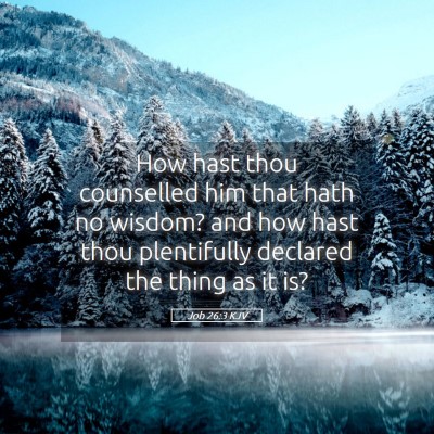 Picture 05 - Job 26:3 KJV - How hast thou counselled him that hath no wisdom? - Bible Verse Picture