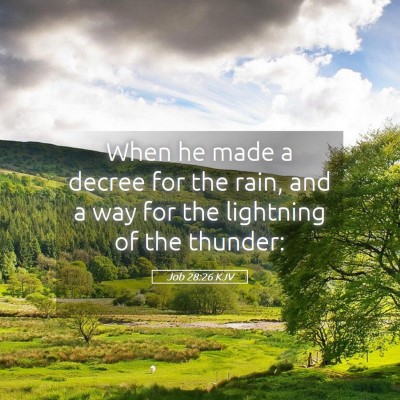 Picture 05 - Job 28:26 KJV - When he made a decree for the rain, and a way for - Bible Verse Picture