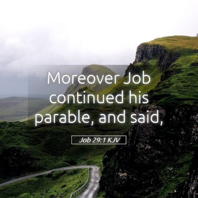 Picture 05 - Job 29:1 KJV - Moreover Job continued his parable, and - Bible Verse Picture
