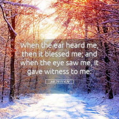 Picture 05 - Job 29:11 KJV - When the ear heard me, then it blessed me; and - Bible Verse Picture