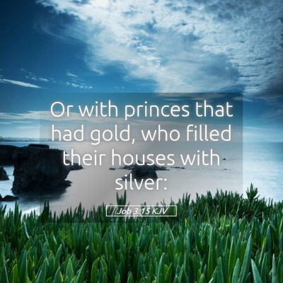 Picture 05 - Job 3:15 KJV - Or with princes that had gold, who filled their - Bible Verse Picture