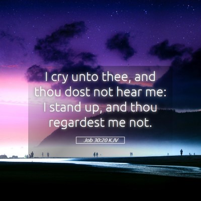 Picture 05 - Job 30:20 KJV - I cry unto thee, and thou dost not hear me: I - Bible Verse Picture