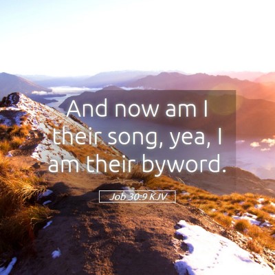 Picture 05 - Job 30:9 KJV - And now am I their song, yea, I am their - Bible Verse Picture