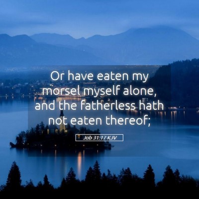 Picture 05 - Job 31:17 KJV - Or have eaten my morsel myself alone, and the - Bible Verse Picture