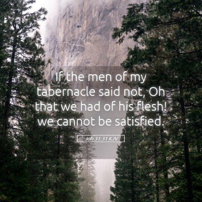 Picture 05 - Job 31:31 KJV - If the men of my tabernacle said not, Oh that we - Bible Verse Picture
