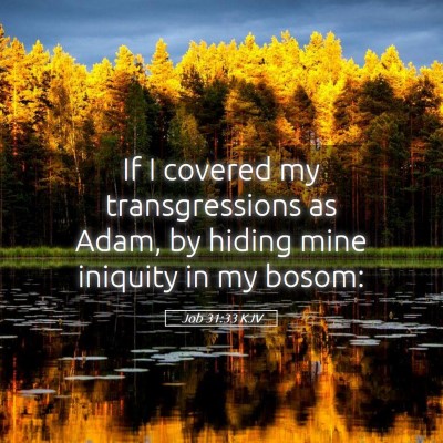 Picture 05 - Job 31:33 KJV - If I covered my transgressions as Adam, by hiding - Bible Verse Picture