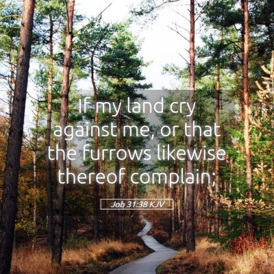 Picture 05 - Job 31:38 KJV - If my land cry against me, or that the furrows - Bible Verse Picture