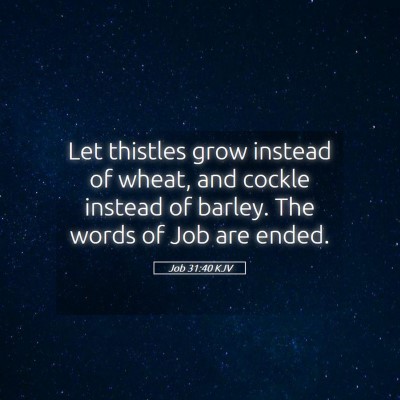 Picture 05 - Job 31:40 KJV - Let thistles grow instead of wheat, and cockle - Bible Verse Picture