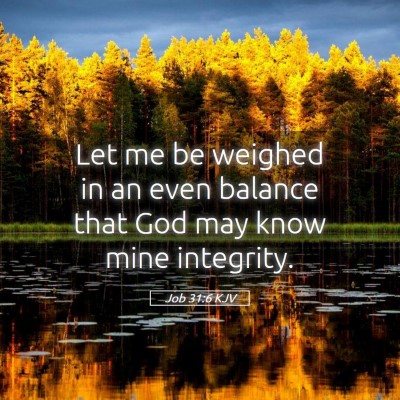 Picture 05 - Job 31:6 KJV - Let me be weighed in an even balance that God may - Bible Verse Picture