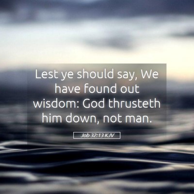 Picture 05 - Job 32:13 KJV - Lest ye should say, We have found out wisdom: God - Bible Verse Picture
