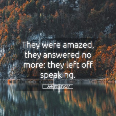 Picture 05 - Job 32:15 KJV - They were amazed, they answered no more: they - Bible Verse Picture