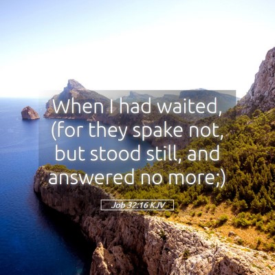 Picture 05 - Job 32:16 KJV - When I had waited, (for they spake not, but stood - Bible Verse Picture