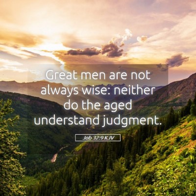 Picture 05 - Job 32:9 KJV - Great men are not always wise: neither do the - Bible Verse Picture