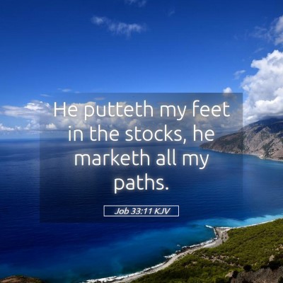 Picture 05 - Job 33:11 KJV - He putteth my feet in the stocks, he marketh all - Bible Verse Picture