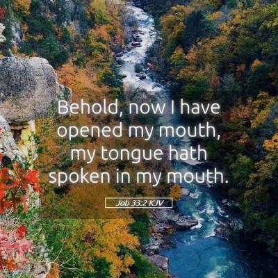 Picture 05 - Job 33:2 KJV - Behold, now I have opened my mouth, my tongue - Bible Verse Picture