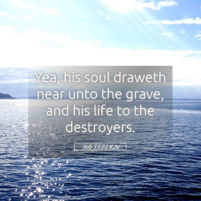 Picture 05 - Job 33:22 KJV - Yea, his soul draweth near unto the grave, and - Bible Verse Picture