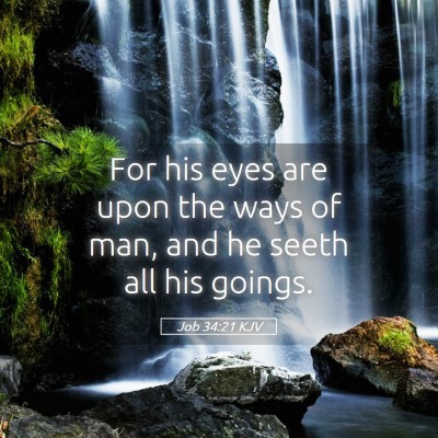 Picture 05 - Job 34:21 KJV - For his eyes are upon the ways of man, and he - Bible Verse Picture