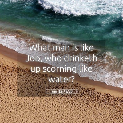 Picture 05 - Job 34:7 KJV - What man is like Job, who drinketh up scorning - Bible Verse Picture