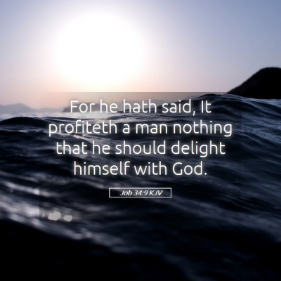 Picture 05 - Job 34:9 KJV - For he hath said, It profiteth a man nothing that - Bible Verse Picture