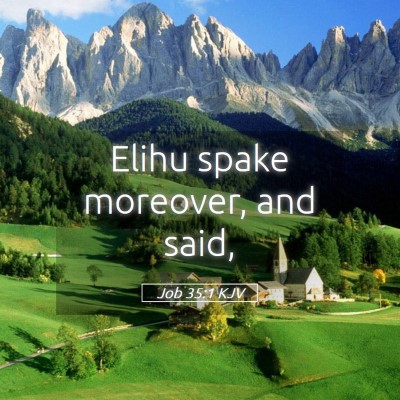 Picture 05 - Job 35:1 KJV - Elihu spake moreover, and - Bible Verse Picture
