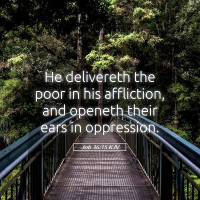 Picture 05 - Job 36:15 KJV - He delivereth the poor in his affliction, and - Bible Verse Picture