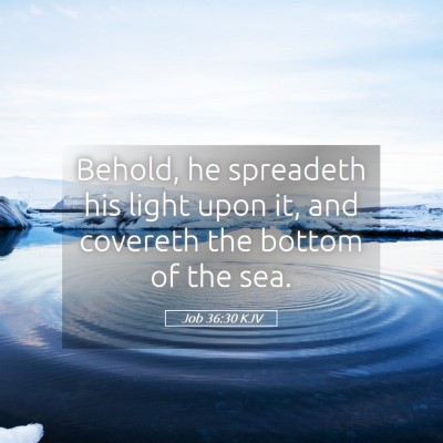 Picture 05 - Job 36:30 KJV - Behold, he spreadeth his light upon it, and - Bible Verse Picture