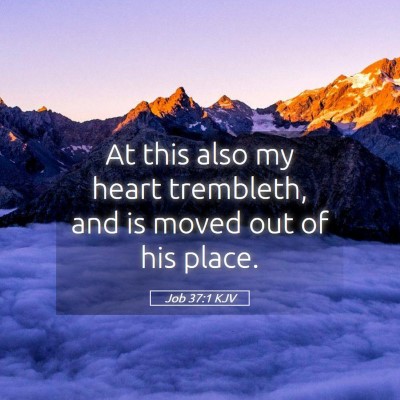 Picture 05 - Job 37:1 KJV - At this also my heart trembleth, and is moved out - Bible Verse Picture
