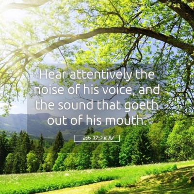 Picture 05 - Job 37:2 KJV - Hear attentively the noise of his voice, and the - Bible Verse Picture