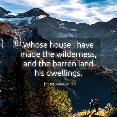 Picture 05 - Job 39:6 KJV - Whose house I have made the wilderness, and the - Bible Verse Picture