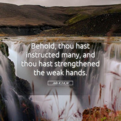 Picture 05 - Job 4:3 KJV - Behold, thou hast instructed many, and thou hast - Bible Verse Picture