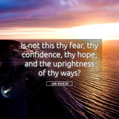Picture 05 - Job 4:6 KJV - Is not this thy fear, thy confidence, thy hope, - Bible Verse Picture