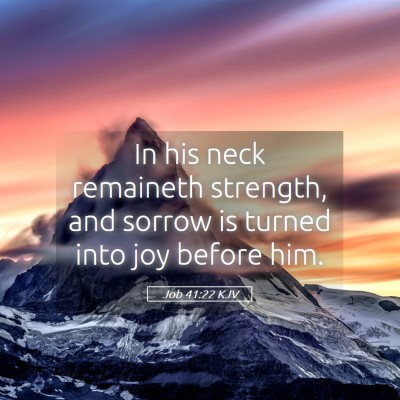 Picture 05 - Job 41:22 KJV - In his neck remaineth strength, and sorrow is - Bible Verse Picture
