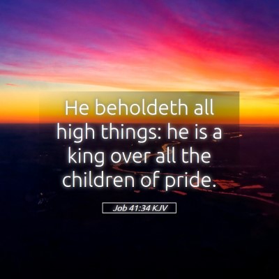 Picture 05 - Job 41:34 KJV - He beholdeth all high things: he is a king over - Bible Verse Picture