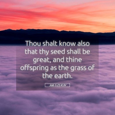 Picture 05 - Job 5:25 KJV - Thou shalt know also that thy seed shall be - Bible Verse Picture