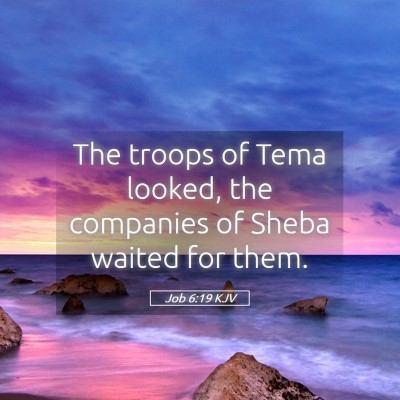 Picture 05 - Job 6:19 KJV - The troops of Tema looked, the companies of Sheba - Bible Verse Picture