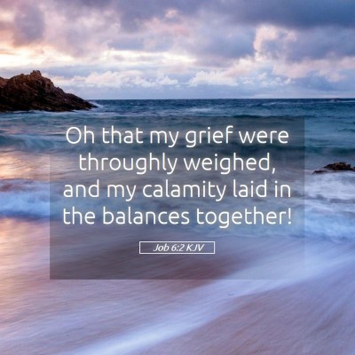 Picture 05 - Job 6:2 KJV - Oh that my grief were throughly weighed, and my - Bible Verse Picture