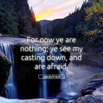 Picture 05 - Job 6:21 KJV - For now ye are nothing; ye see my casting down, - Bible Verse Picture