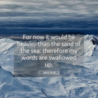 Picture 05 - Job 6:3 KJV - For now it would be heavier than the sand of the - Bible Verse Picture