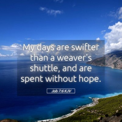 Picture 05 - Job 7:6 KJV - My days are swifter than a weaver's shuttle, and - Bible Verse Picture