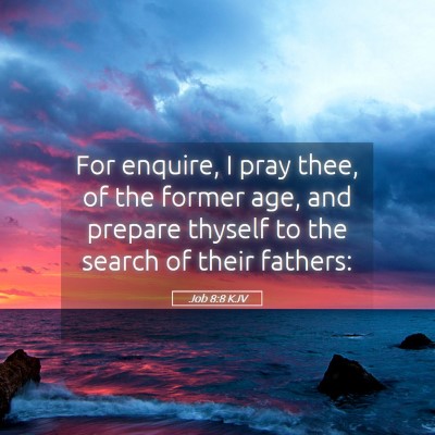 Picture 05 - Job 8:8 KJV - For enquire, I pray thee, of the former age, and - Bible Verse Picture