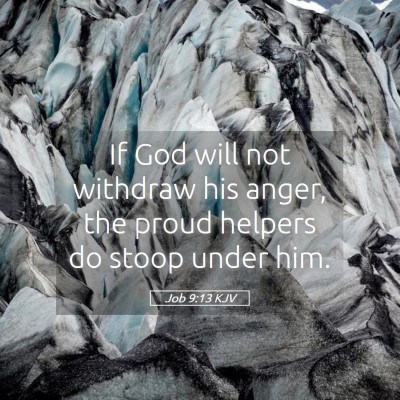 Picture 05 - Job 9:13 KJV - If God will not withdraw his anger, the proud - Bible Verse Picture