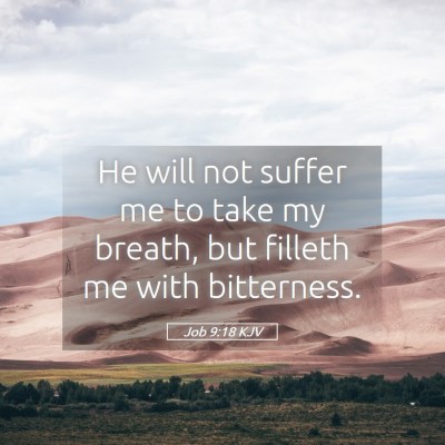 Picture 05 - Job 9:18 KJV - He will not suffer me to take my breath, but - Bible Verse Picture