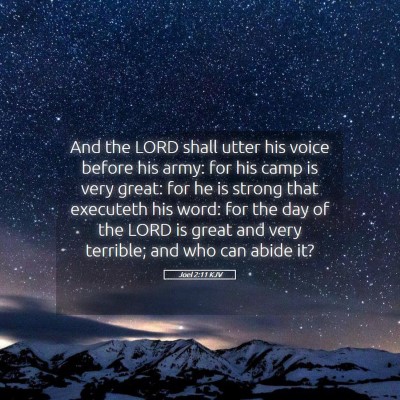 Picture 05 - Joel 2:11 KJV - And the LORD shall utter his voice before his - Bible Verse Picture