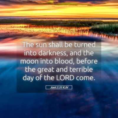 Picture 05 - Joel 2:31 KJV - The sun shall be turned into darkness, and the - Bible Verse Picture