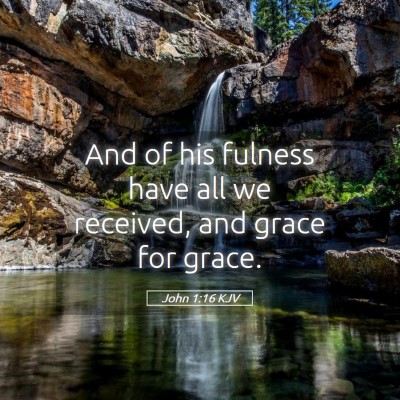 Picture 05 - John 1:16 KJV - And of his fulness have all we received, and - Bible Verse Picture