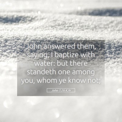 Picture 05 - John 1:26 KJV - John answered them, saying, I baptize with water: - Bible Verse Picture