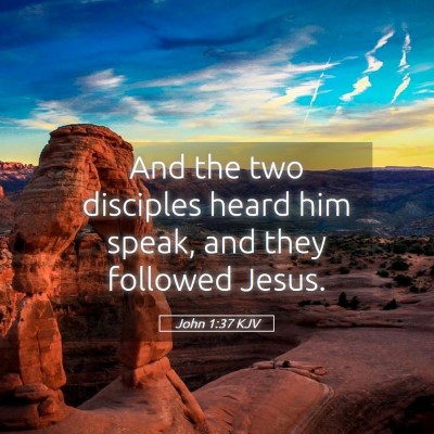 Picture 05 - John 1:37 KJV - And the two disciples heard him speak, and they - Bible Verse Picture
