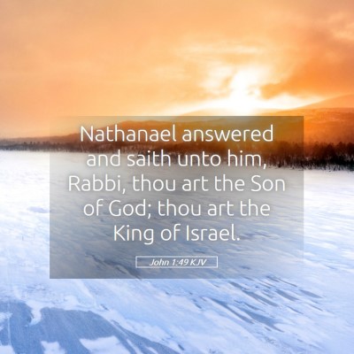 Picture 05 - John 1:49 KJV - Nathanael answered and saith unto him, Rabbi, - Bible Verse Picture